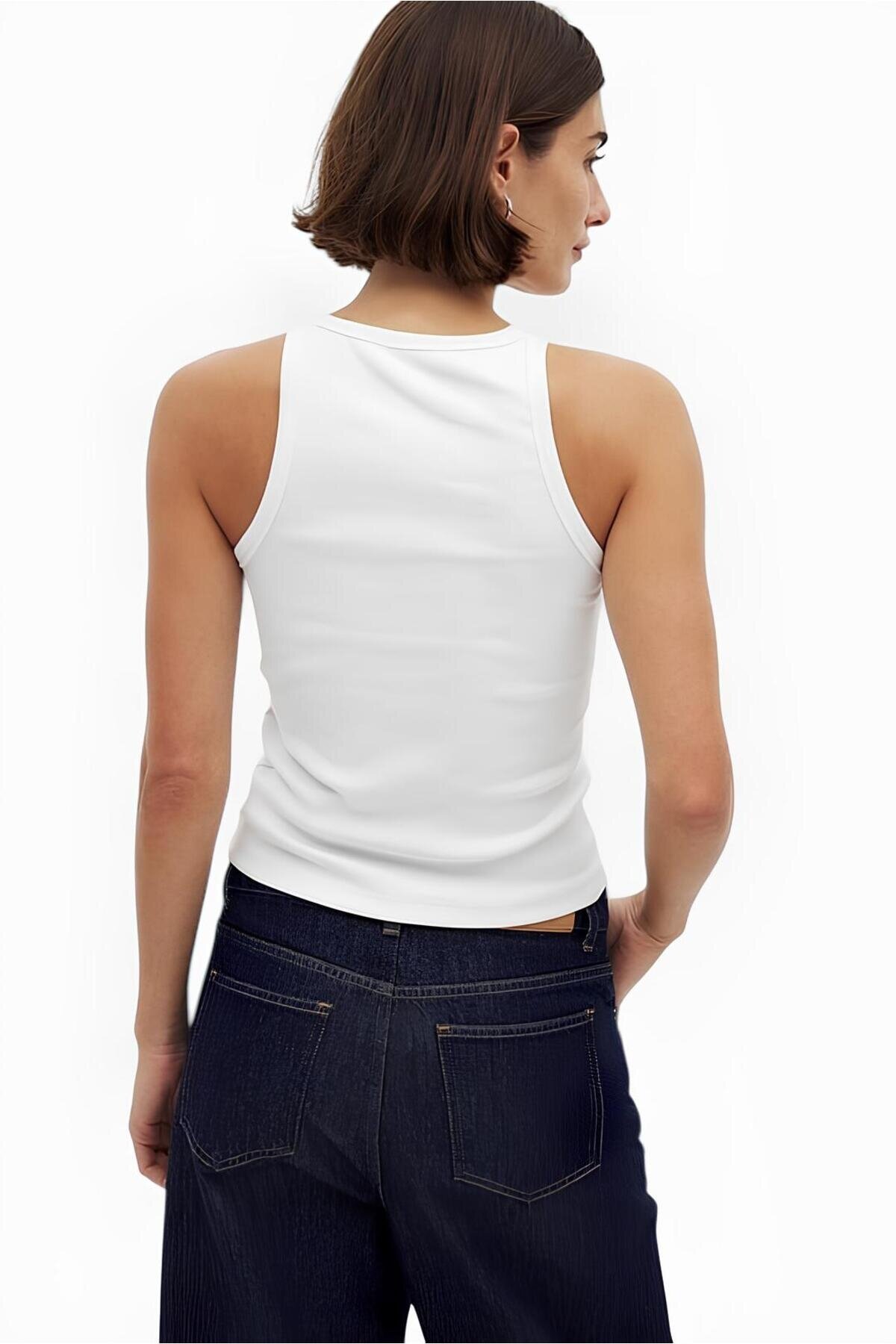 Kadın Askılı Kaşkorse Günlük Pamuk Bluz