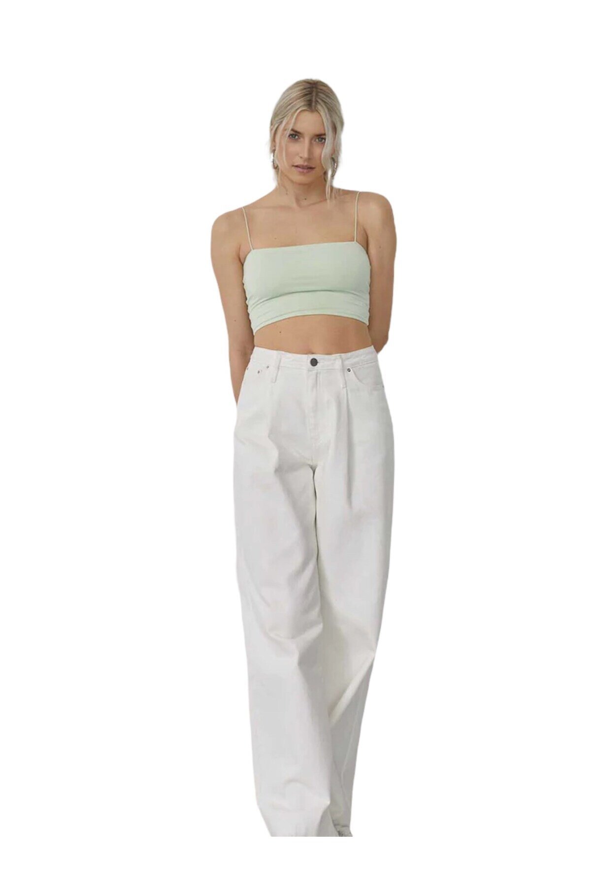 Kadın Askılı Şık Croptop Bluz