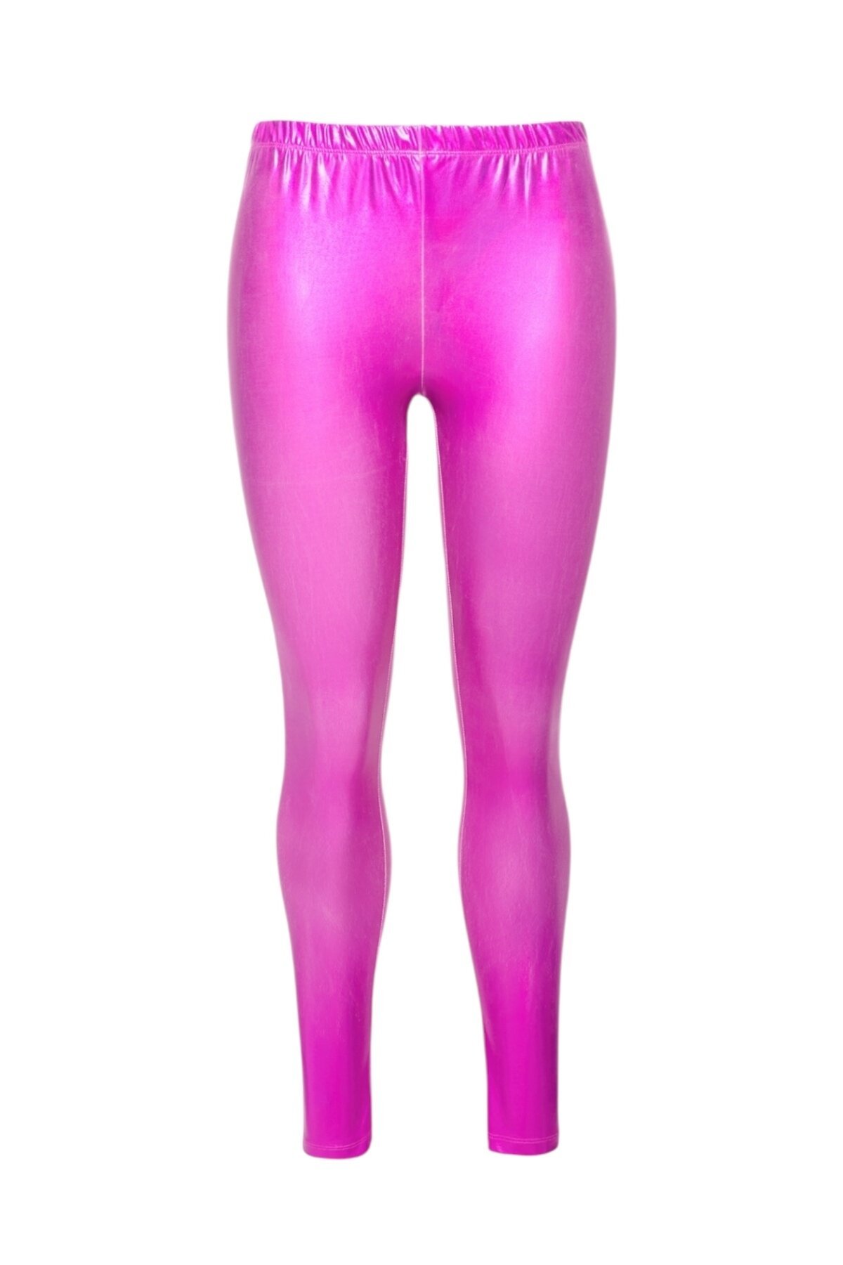 Kadın Beli Lastikli Parlak Büyük Beden Curve Yüksek Bel Spor Şık Tayt