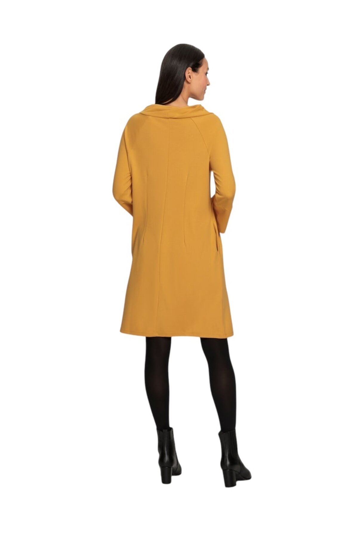 Kadın Degaje Yaka Truvakar Kol Düz Kesim Spor Şık Viskon Elbise