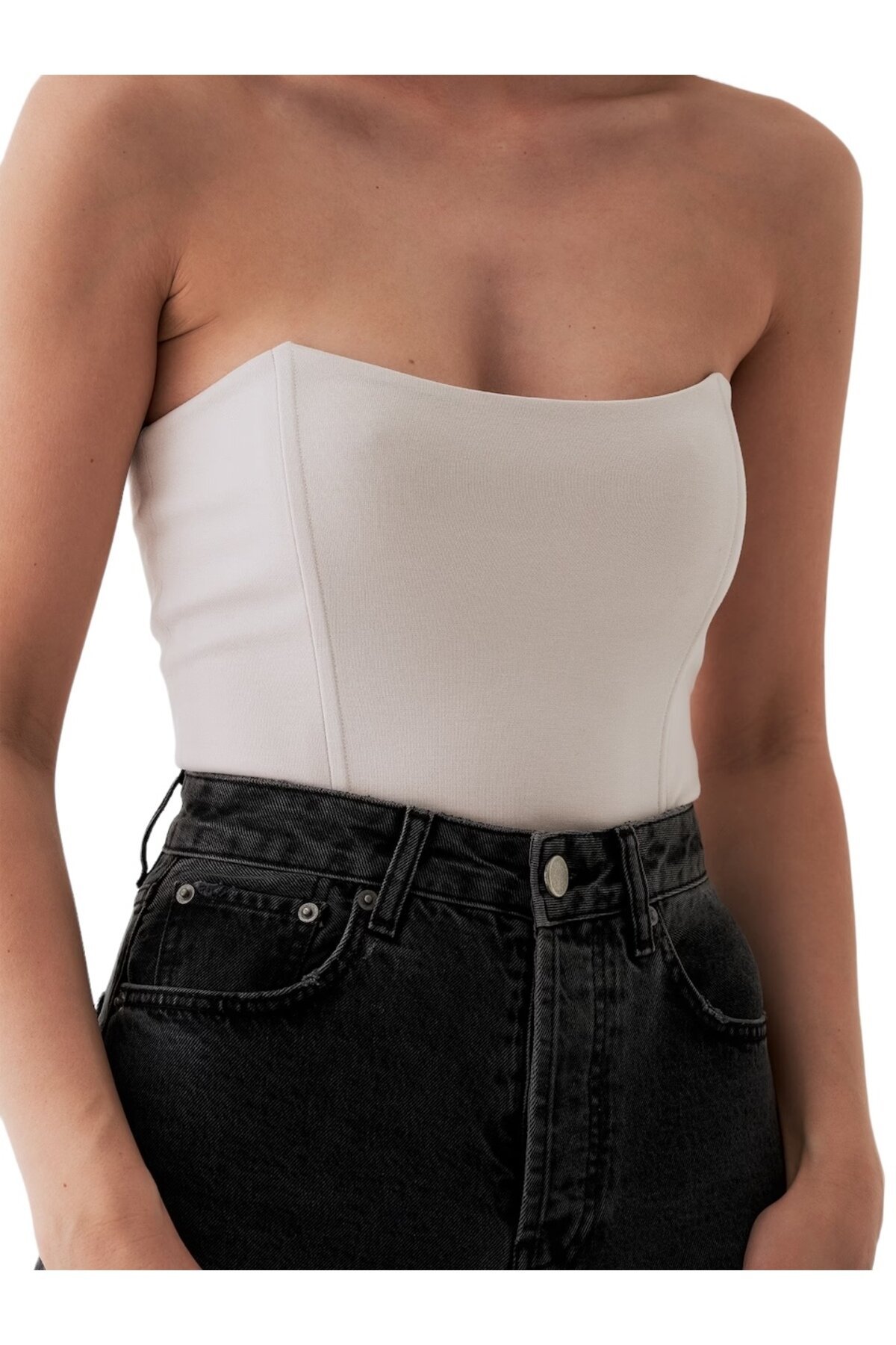 Kadın Straplez Korse Etkili Spor Şık Croptop Büstiyer