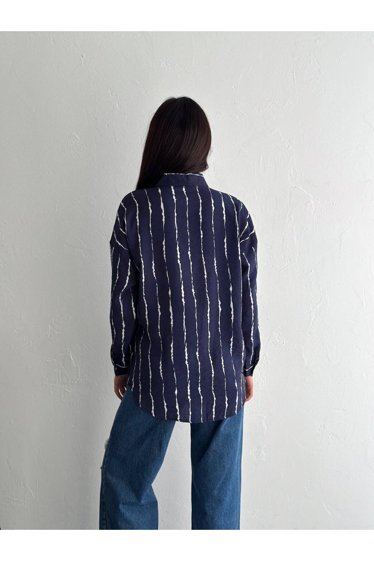 Kadın Uzun Kol Tesettüre Uygun Rahat Pamuk Spor Şık Casual Oversize Gömlek