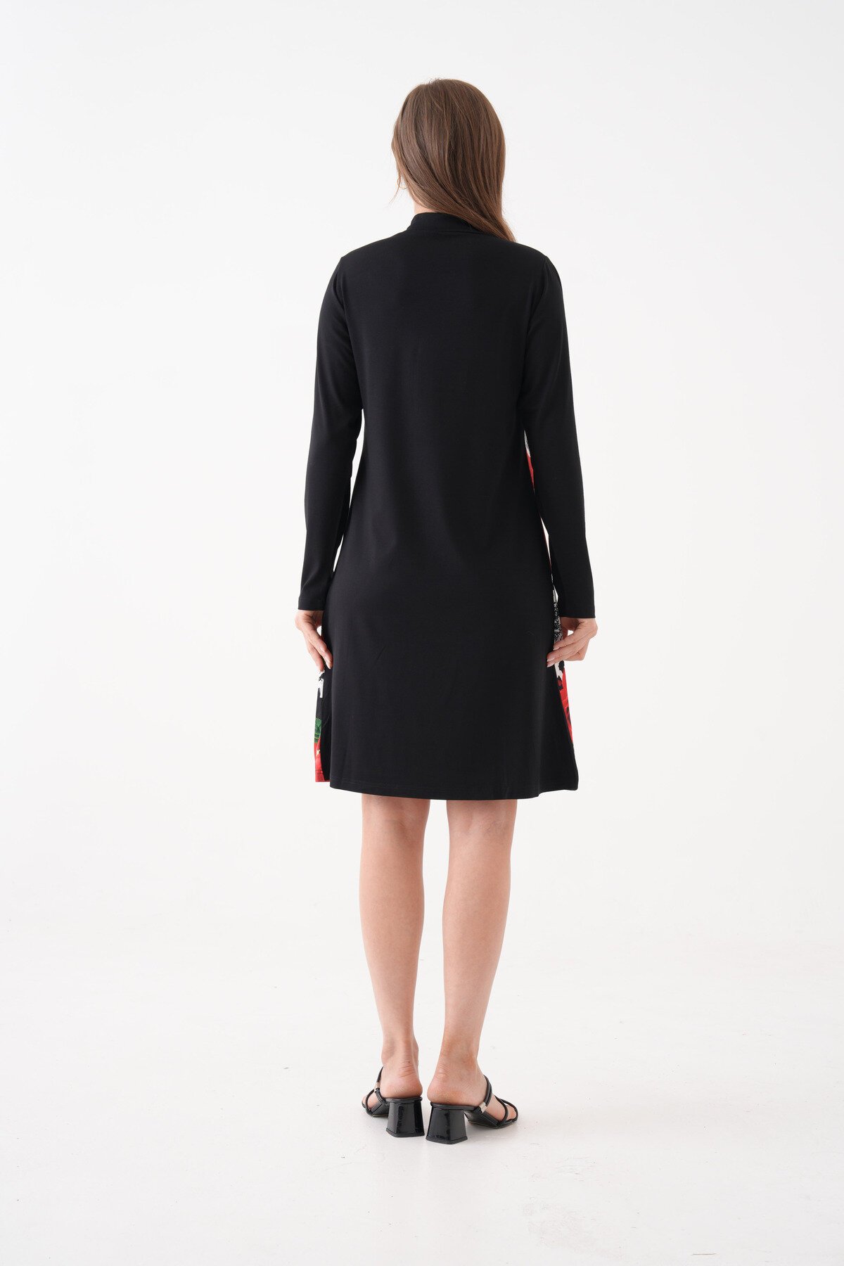 Kadın V Yaka A kesim Büyük Beden Spor Şık Büyük Beden Uzun Kol Curve Elbise