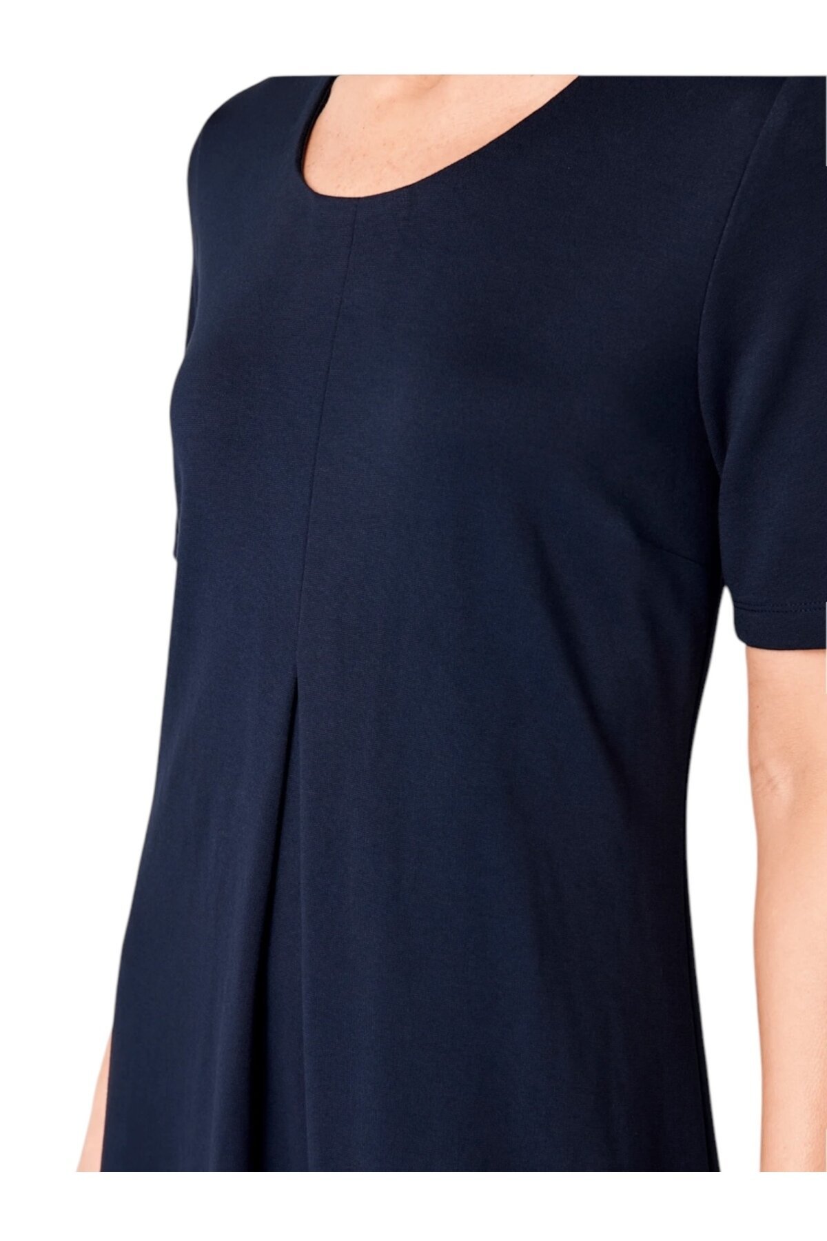 Kadın Yarım Kol Bisiklet Yaka Eteği Volanlı Spor Şık Büyük Beden Elbise