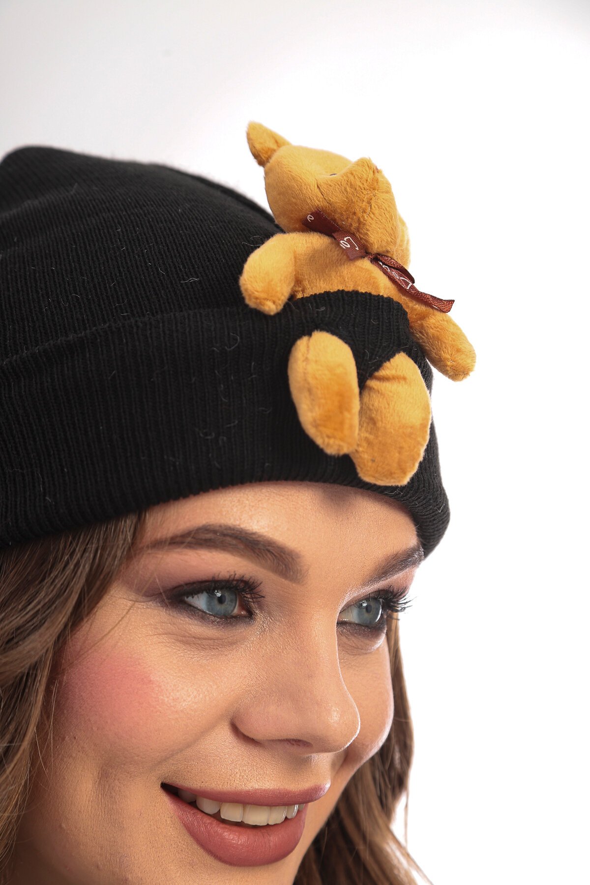 Unisex Ayılı Spor Şık Tasarım Hediyelik Bebe Mavisi Bere