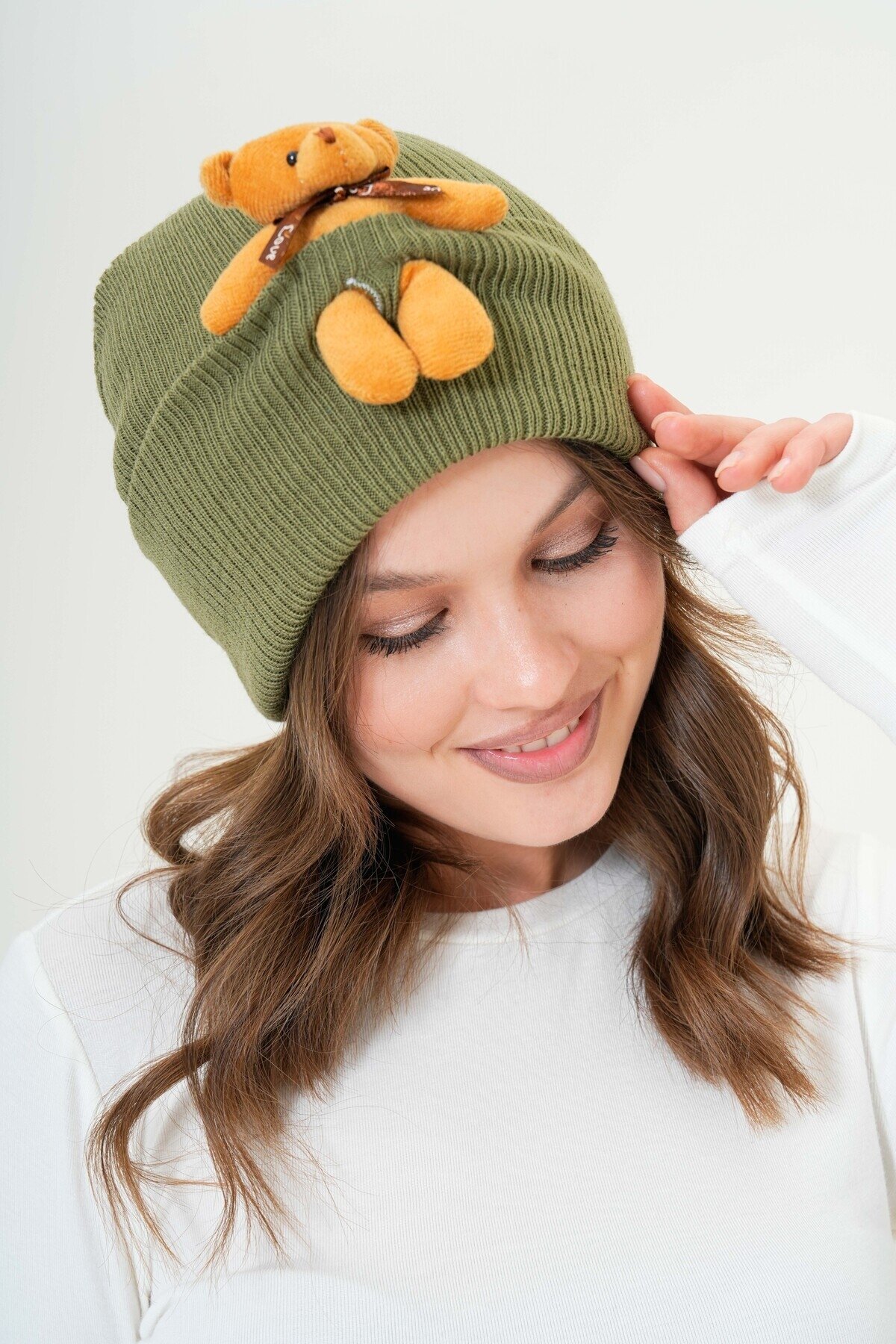 Unisex Ayılı Spor Şık Tasarım Hediyelik Bebe Mavisi Bere