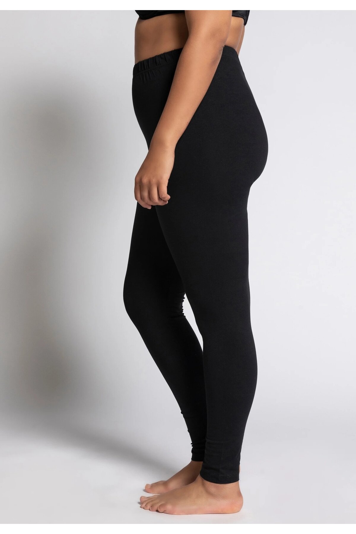 Kadın Beli Lastikli Pamuk Penye Büyük Beden Curve Yüksek Bel Spor Günlük Tayt