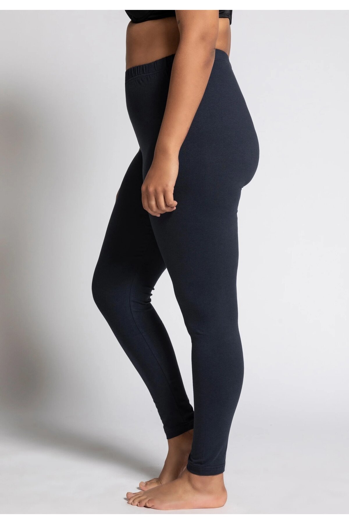 Kadın Beli Lastikli Pamuk Penye Büyük Beden Curve Yüksek Bel Spor Günlük Tayt