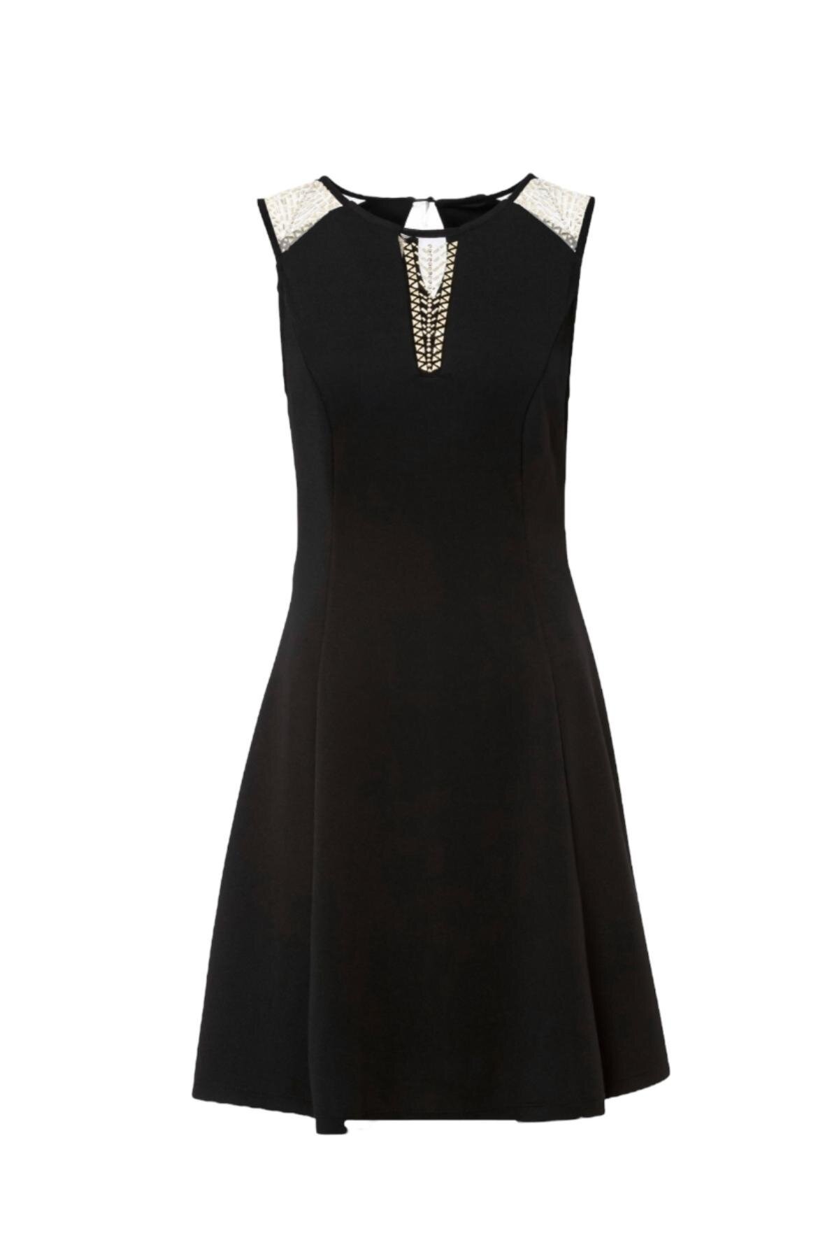 Kadın Bisiklet Yaka Gold Taş Baskılı Omuz Çan Etek Şık Curve Abiye Elbise