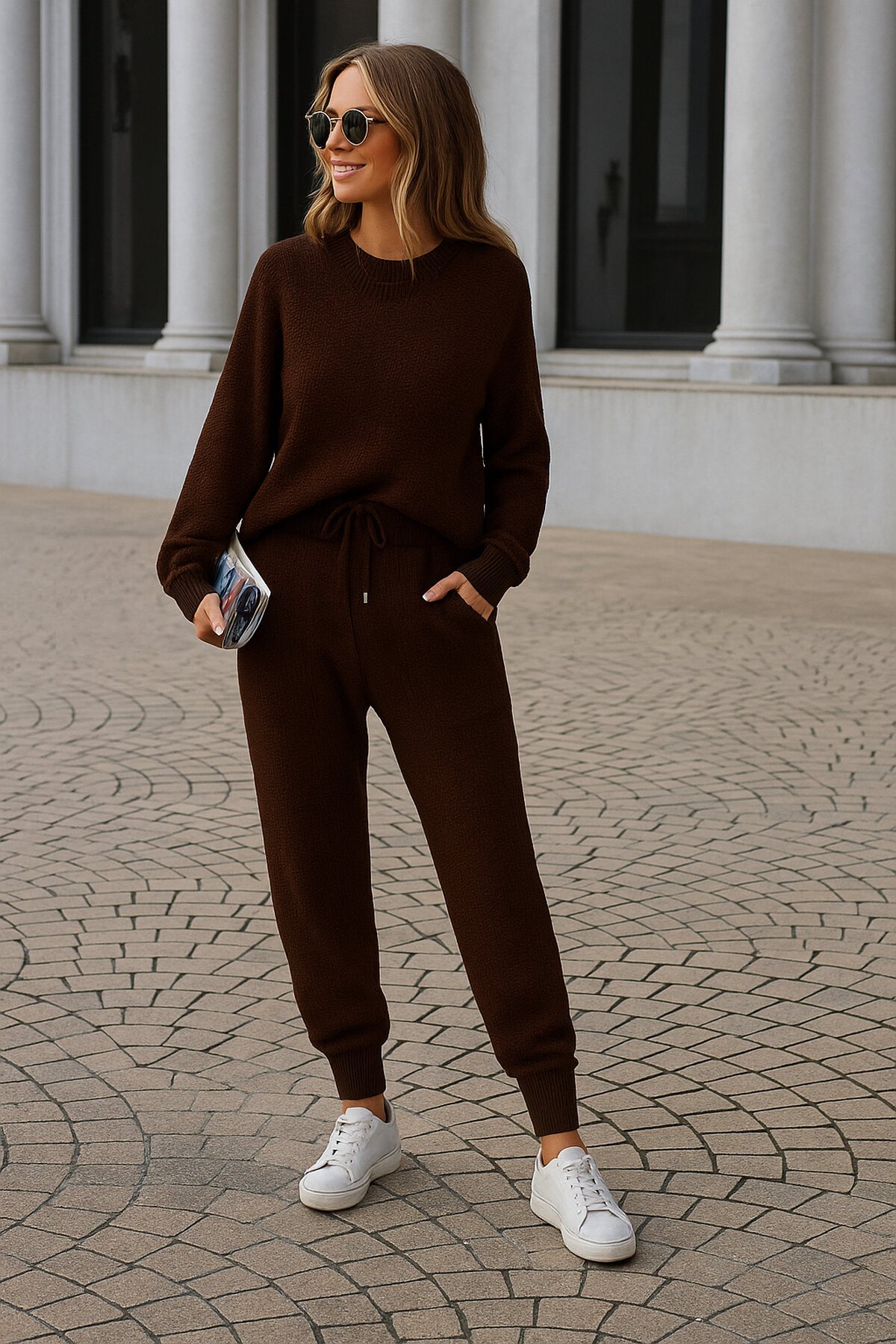 Kadın Rahat Kalıp Örgü Triko Tasarım Alt Üst Takım