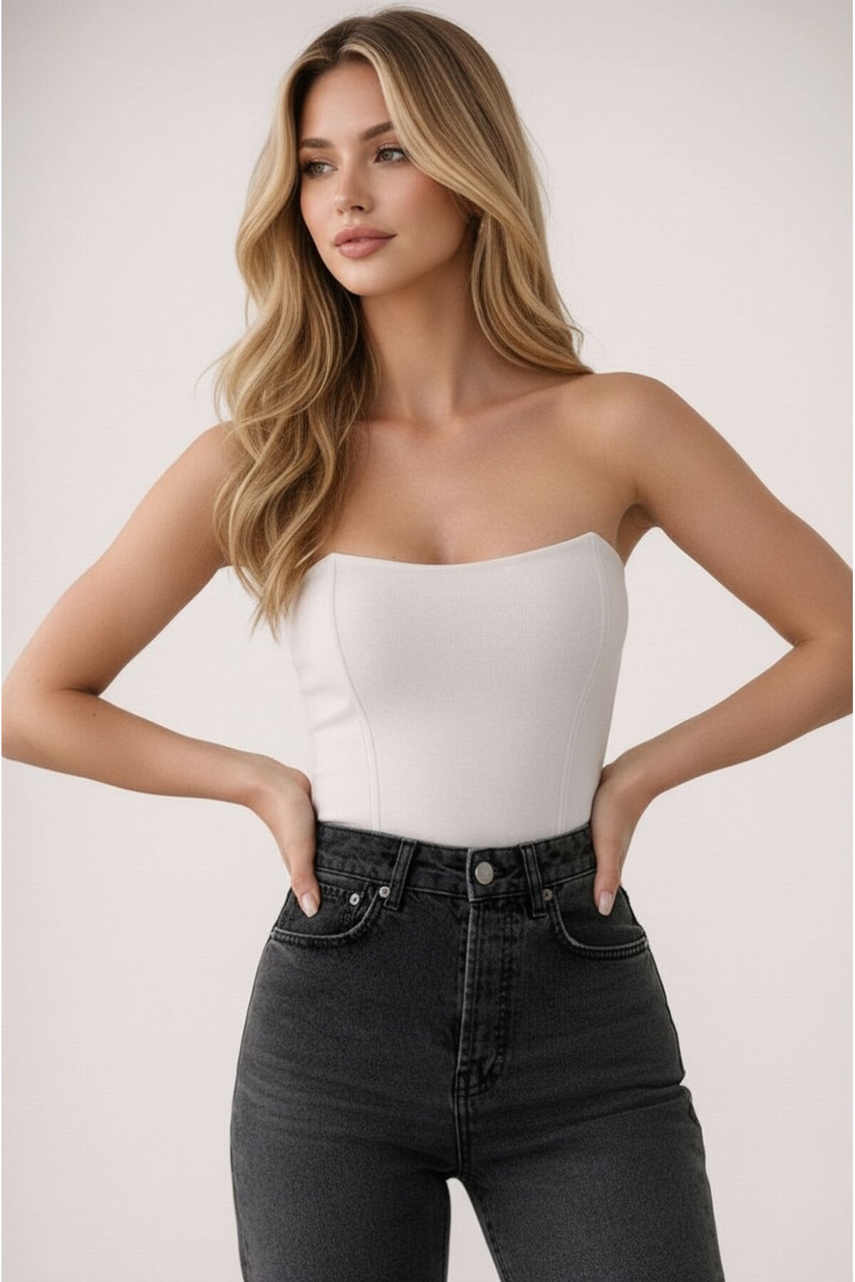 Kadın Straplez Korse Etkili Spor Şık Croptop Büstiyer