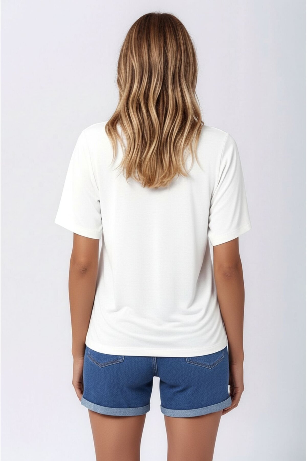 Kadın V Yaka Yarım Kol Yakası File Detay Şık Örme Rahat Kalıp Yazlık Bluz