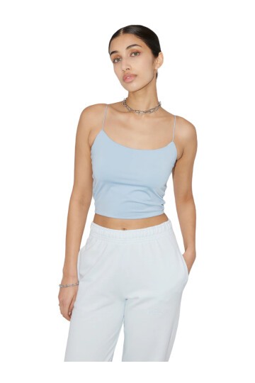 Kadın Askılı Spor Şık U Yaka Crop Top Curve Büstiyer Bluz