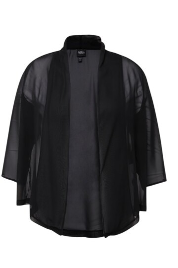 Kadın Büyük Beden Şifon Tül Dökümlü Şık Kombinleyici Curve Truvakar Kol Ceket