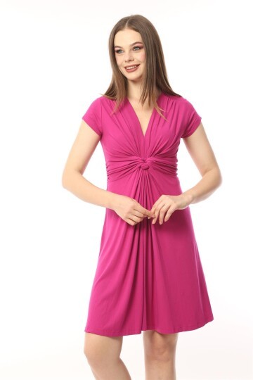 Kadın Göğüs Altında Düğüm Model Spor Şık Viskon Hamile Elbisesi