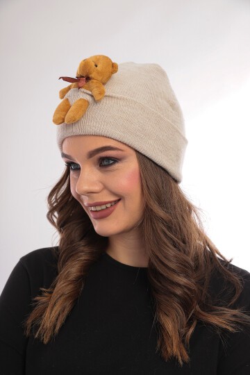 Unisex Ayılı Spor Şık Tasarım Hediyelik Bebe Mavisi Bere