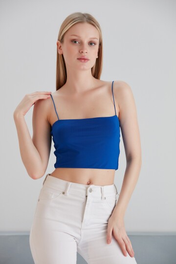 Kadın Askılı Şık Croptop Bluz