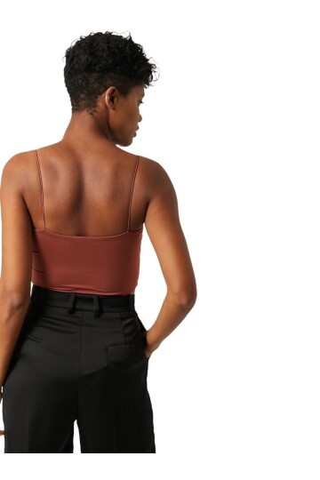 Kadın Askılı Şık Croptop Bluz