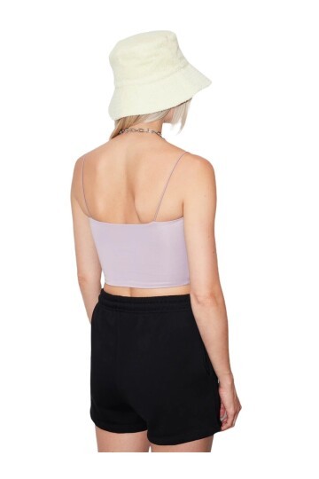 Kadın Askılı Şık Croptop Bluz