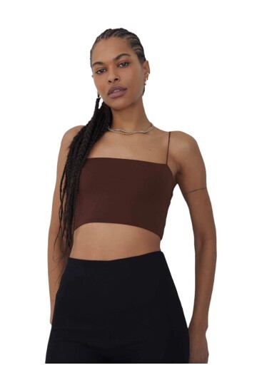 Kadın Askılı Şık Croptop Bluz