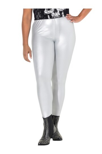 Kadın Beli Lastikli Parlak Büyük Beden Curve Yüksek Bel Spor Şık Tayt