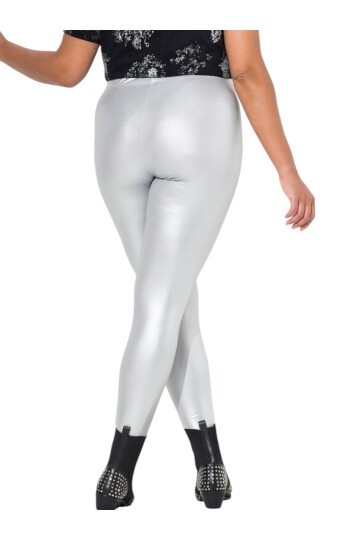 Kadın Beli Lastikli Parlak Büyük Beden Curve Yüksek Bel Spor Şık Tayt