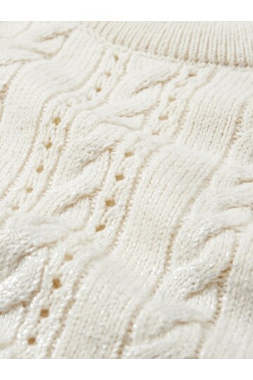 Kadın Bisiklet Yaka Dokulu Ekru Rengi Spor Şık Triko