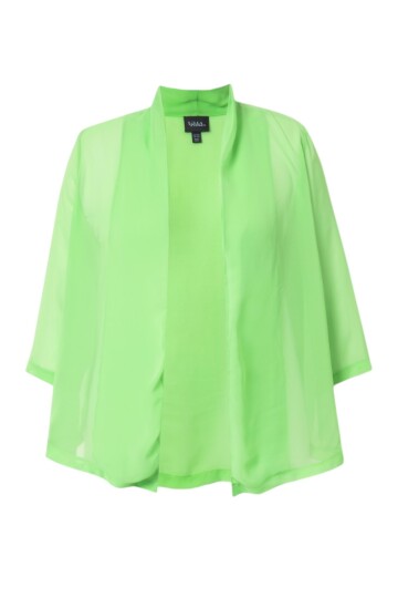 Kadın Büyük Beden Şifon Tül Dökümlü Şık Kombinleyici Curve Truvakar Kol Ceket