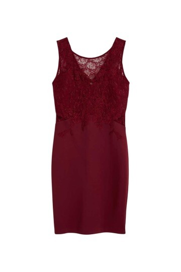 Kadın Dantel Bisiklet Yaka Askılı Şık Gece Abiye Mini Elbise