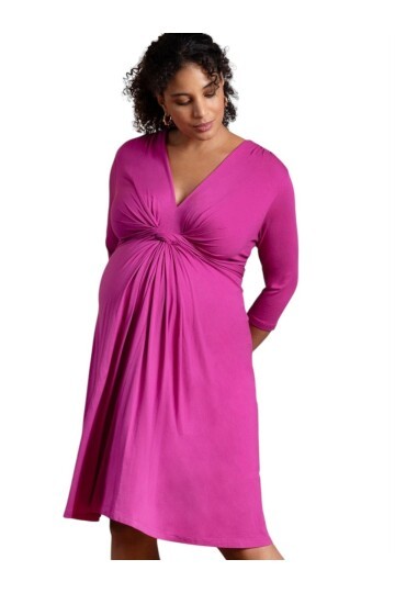 Kadın Göğüs Altında Düğüm Model Truvakar Kol Spor Şık Viskon Büyük Beden Curve Hamile Elbisesi