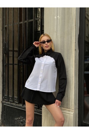 Kadın Tasarım Design İki Parça Şık Curve Tesettüre Uygun Büyük Beden %100 Cotton Uzun Kol Gömlek