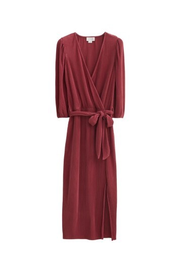 Kadın Truvakar Kol Krinkıl Kruvaze Yaka Curve Büyük Beden Elbise