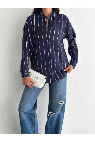 Kadın Uzun Kol Tesettüre Uygun Rahat Pamuk Spor Şık Casual Oversize Gömlek