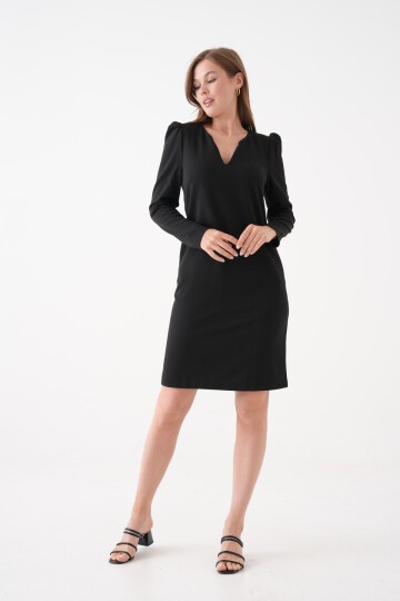 Kadın V Yaka A kesim Büyük Beden Spor Şık Büyük Beden Uzun Kol Curve Elbise