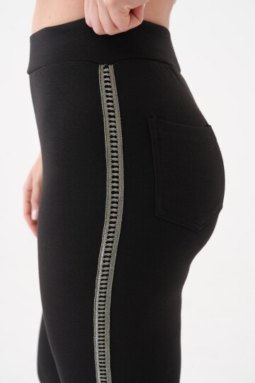 Kadın Yanı Şeritli Korse Etkili Arka Cepli Büyük Beden Spor Günlük Curve Tayt