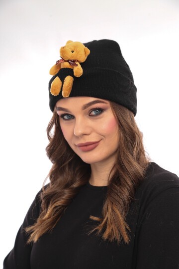 Unisex Ayılı Spor Şık Tasarım Hediyelik Bebe Mavisi Bere