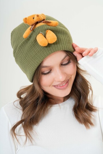 Unisex Ayılı Spor Şık Tasarım Hediyelik Bebe Mavisi Bere