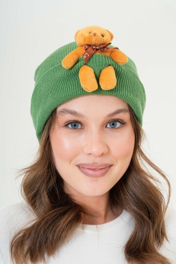 Unisex Ayılı Spor Şık Tasarım Hediyelik Bebe Mavisi Bere