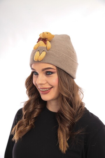 Unisex Ayılı Spor Şık Tasarım Hediyelik Bebe Mavisi Bere