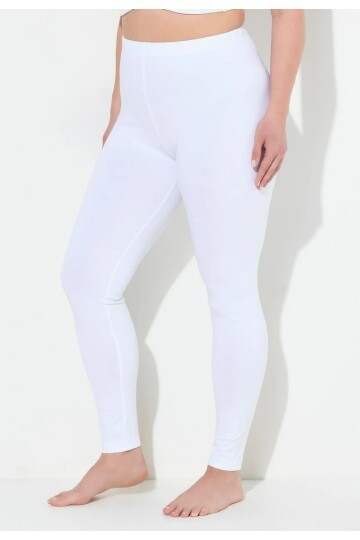 Kadın Beli Lastikli Pamuk Penye Büyük Beden Curve Yüksek Bel Spor Günlük Tayt