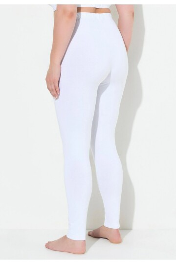 Kadın Beli Lastikli Pamuk Penye Büyük Beden Curve Yüksek Bel Spor Günlük Tayt