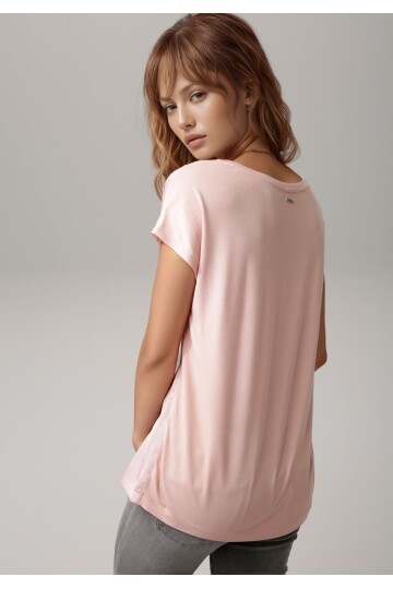 Kadın Bisiklet Yaka Saten Viskon Kısa Kol Spor Şık Desenli Bluz