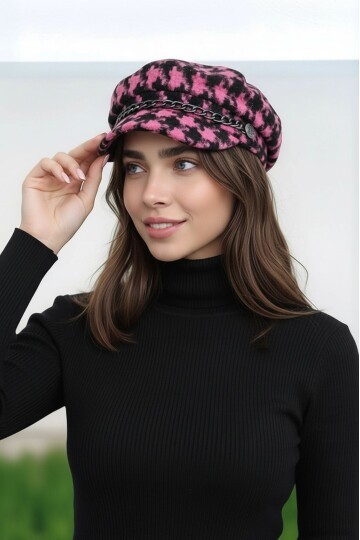 Kadın Desenli Zincir Detaylı Spor Şık Oduncu Unisex Standart Şapka