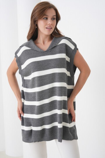 Kadın Kolsuz Gömlek Yaka Triko Tesettüre Uygun Spor Şık Yelek