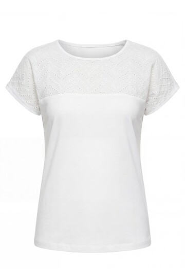 Kadın Yakası Dantel Brode Güpürlü Yarım Kol Spor Şık Curve Viskon Bluz